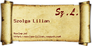 Szolga Lilian névjegykártya